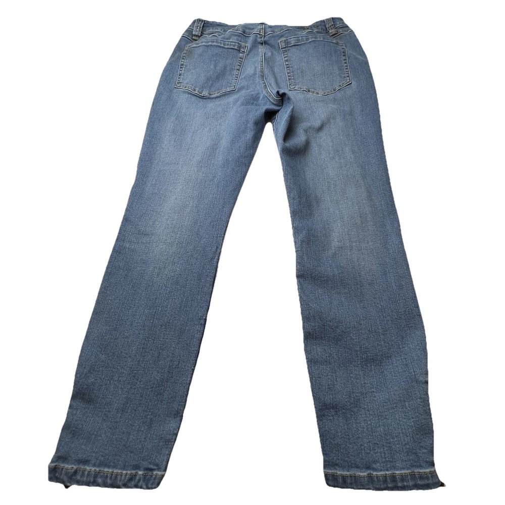 CAbi Zip Ankle Mid Rise Sz 8 Women's Light Wash Cropped Stretch Jeans Stye #232 - Picture 1 of 15
